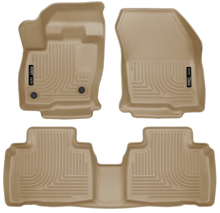 98783 WeatherBeater Front & 2nd Row Floor Liners for 2015-2024 Ford Edge [Tan]