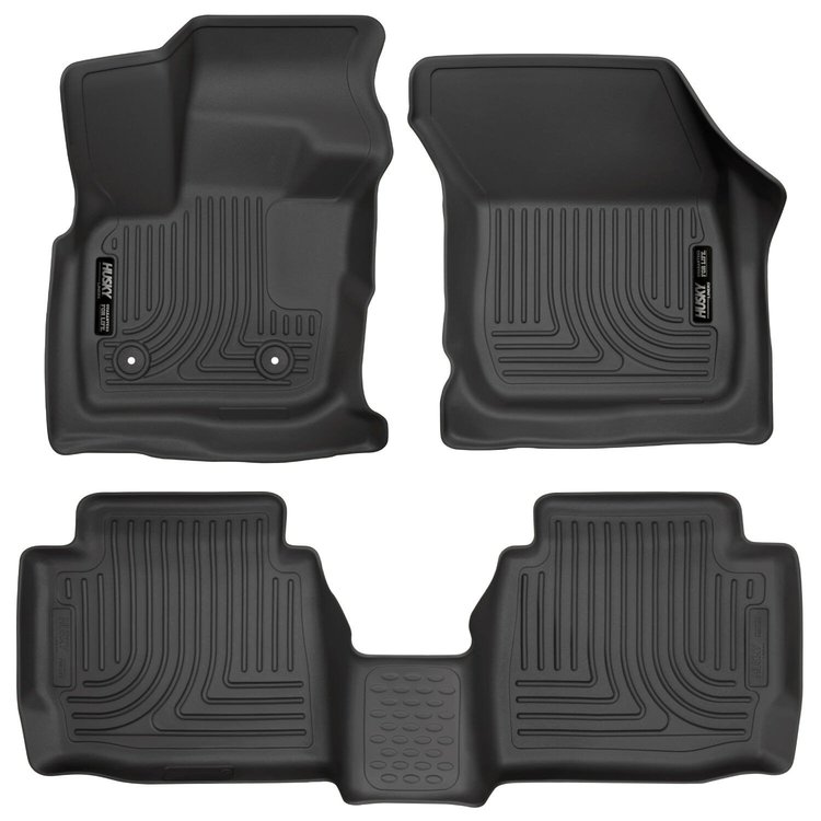 98791 WeatherBeater Front & 2nd Row Floor Liners for 2017-2020 Ford Fusion and 2017-2020 Lincoln MKZ [Black]