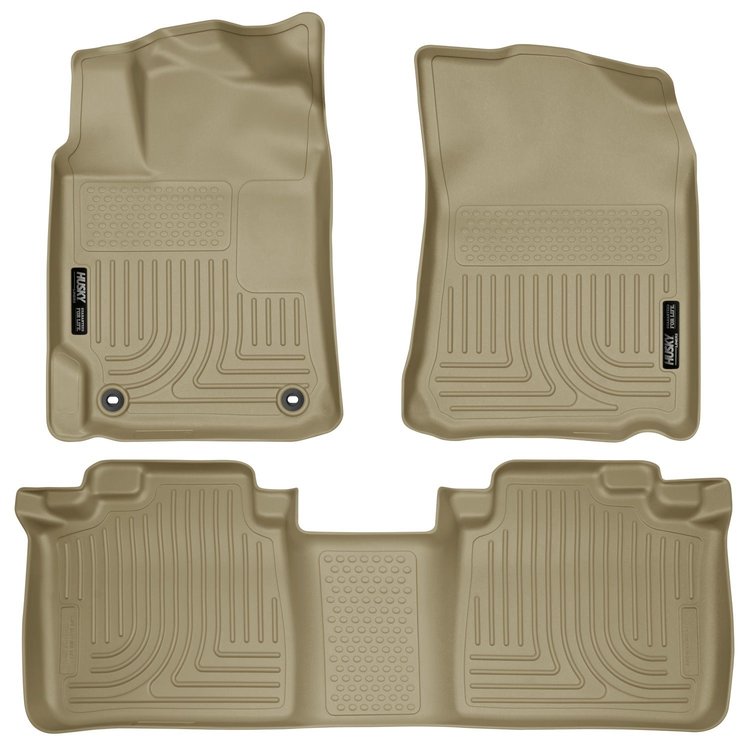 98903 WeatherBeater Front & 2nd Row Floor Liners for 2012-2017 Toyota Camry [Tan]