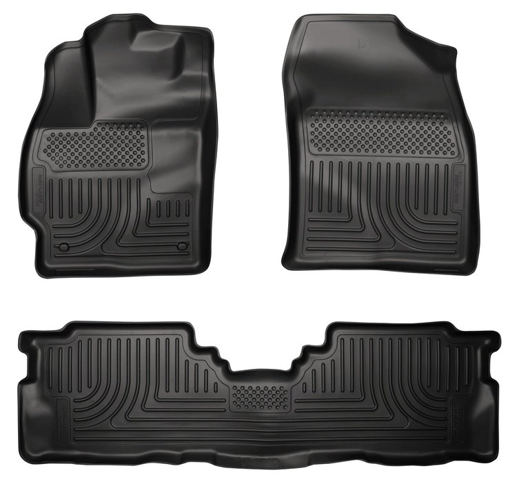 98911 WeatherBeater Front & 2nd Row Floor Liners for 2012-2017 Toyota Prius V [Black]