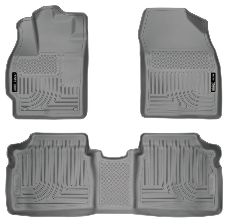 98922 WeatherBeater Front & 2nd Row Floor Liners for 2010-2014 Toyota Models [Grey]