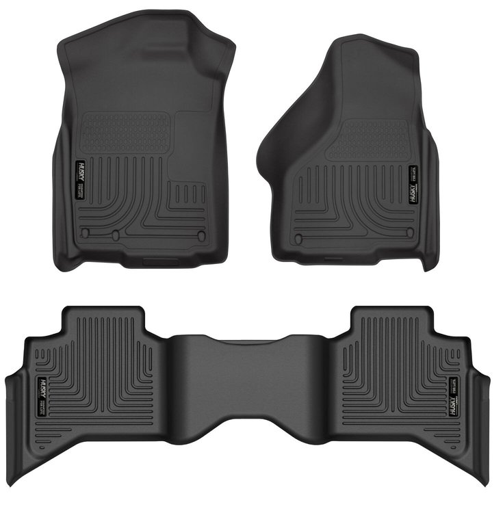 99011 WeatherBeater Front & 2nd Row Floor Liners for 2009-2024 Dodge and Ram Models [Black]