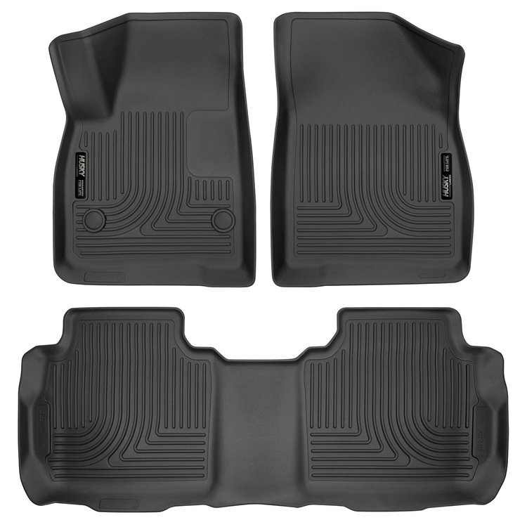 99141 WeatherBeater Front & 2nd Row Floor Liners Fits Select Cadillac, Chevrolet, and GMC Models [Black]