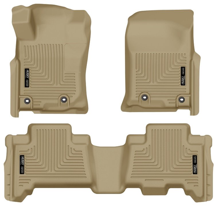 99573 WeatherBeater Front & 2nd Row Floor Liners for 2013-2024 Toyota 4Runner and 2014-2023 Lexus GX460 [Tan]