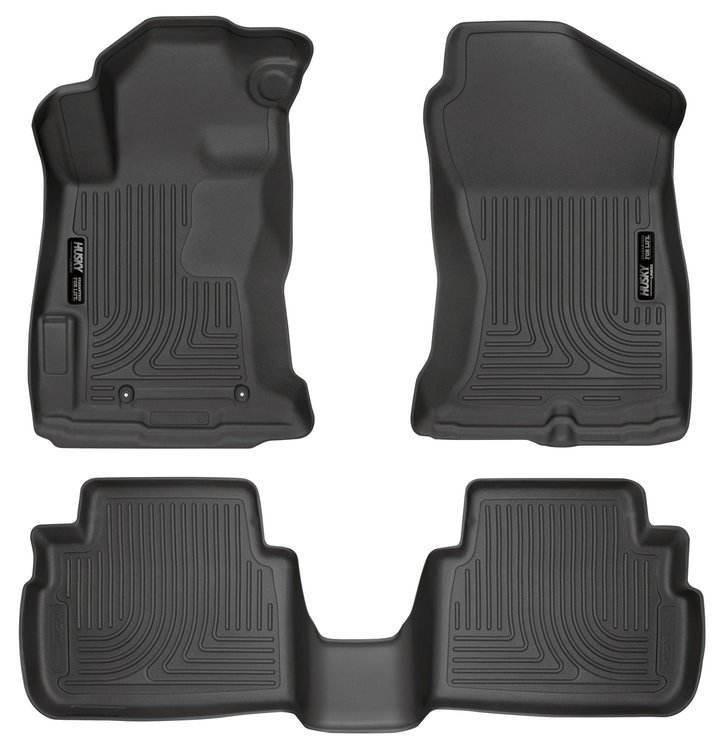 99661 WeatherBeater Front & 2nd Row Floor Liners for 2017-2023 Subaru Impreza and 2018-2023 Subaru Crosstrek [Black]