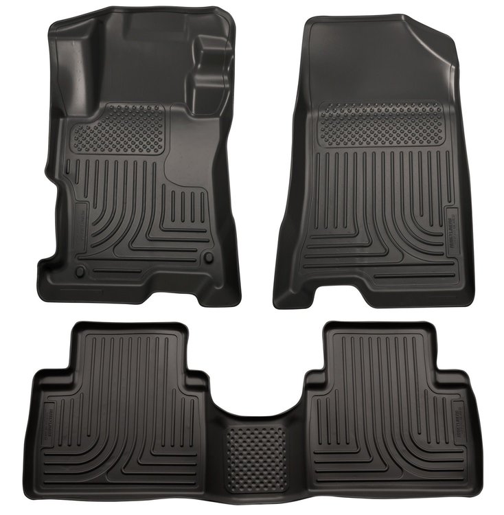 99871 WeatherBeater Front & 2nd Row Floor Liners for 2014-2015 Kia Sorento [Black]