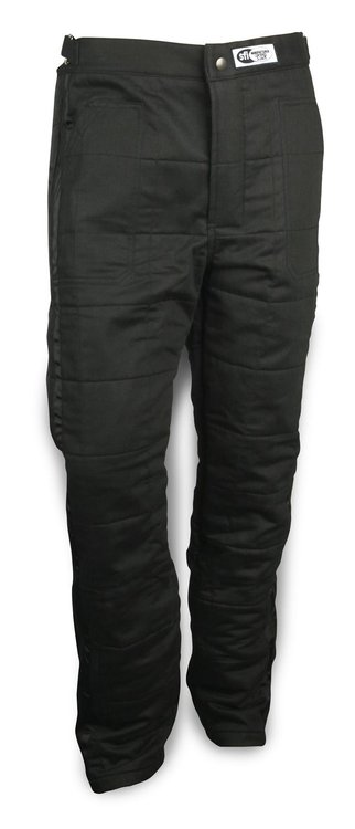 Paddock Two-Piece Driving Pants for Pit Crew and Entry-Level Drivers [3-Layer Fire-Retardant Cotton, Black, Large]