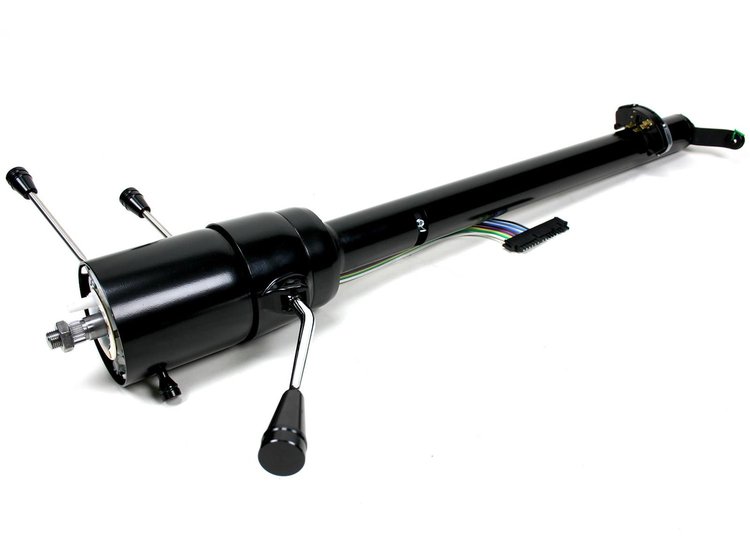 57 Chevy w/CCI Rack Tilt Column Shift Black Powder Ct Column