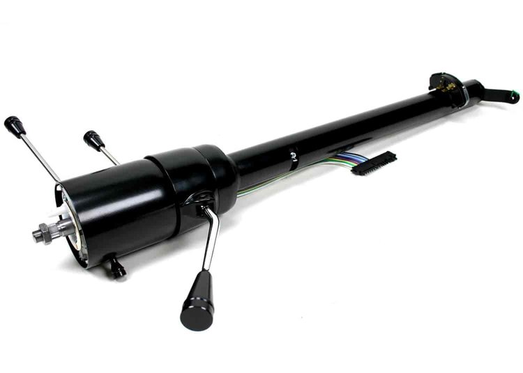 CUSTOM 57 Chevy Tilt Column Shift Black Powder Coated Column