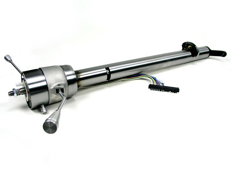 57 Chevy w/CCI Rack Straight C/S Black Powder Coated Column