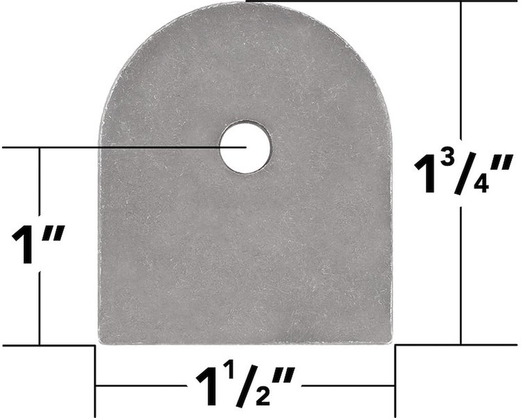 Weld On Flat Tabs 1/4" Hole