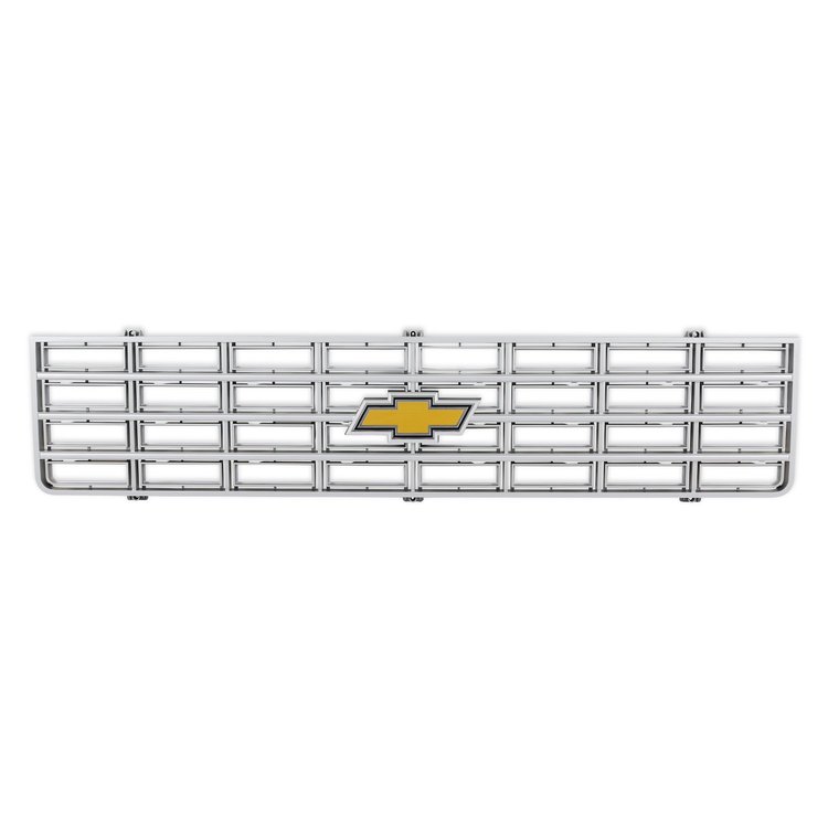 04-169 C/K Chevy Grille, w/ Bowtie, Silver, 1975-1976 Chevy C/K Series Pickup & Blazer/Suburban