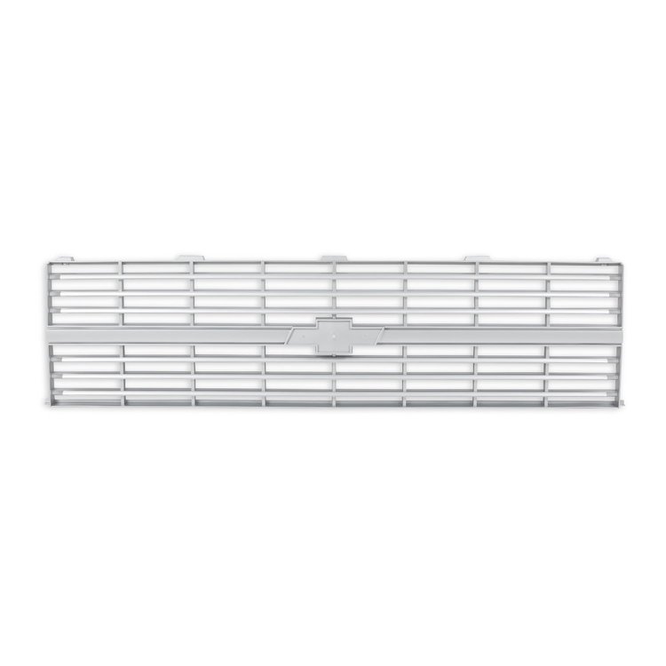 04-176 C/K Grille, w/ Bowtie, w/o Molding, Single Headlight, Silver, 1983-1984 Chevy C/K Series Pickup & Blazer/Suburban