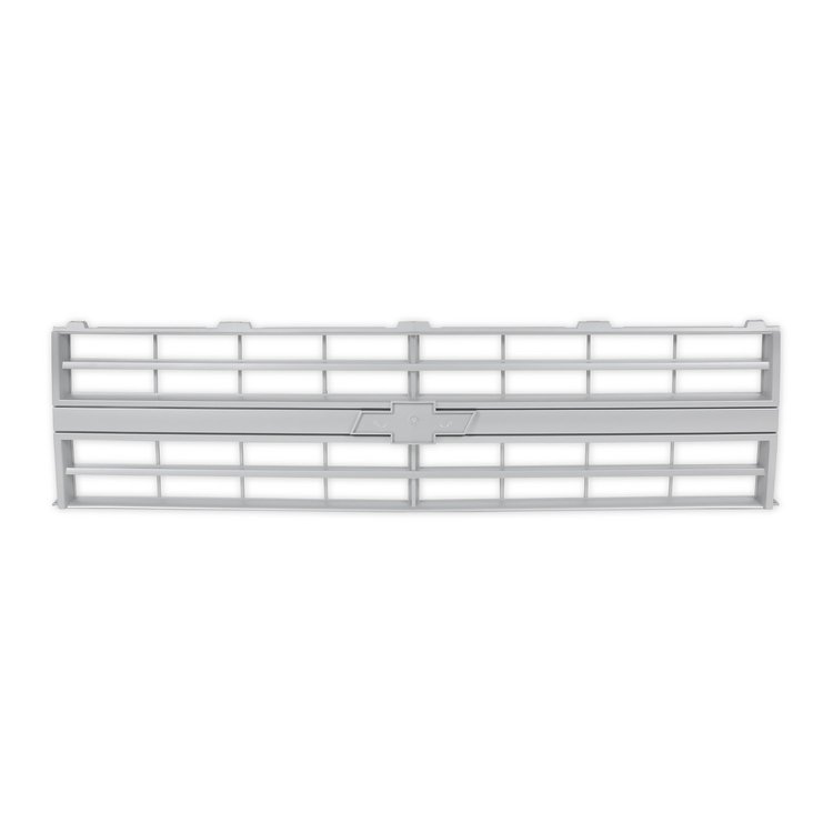 04-178 C/K Grille, w/ Bowtie, w/o Molding, Single Headlight, Silver, 1985-1987 Chevy C/K Series Pickup & Blazer/Suburban