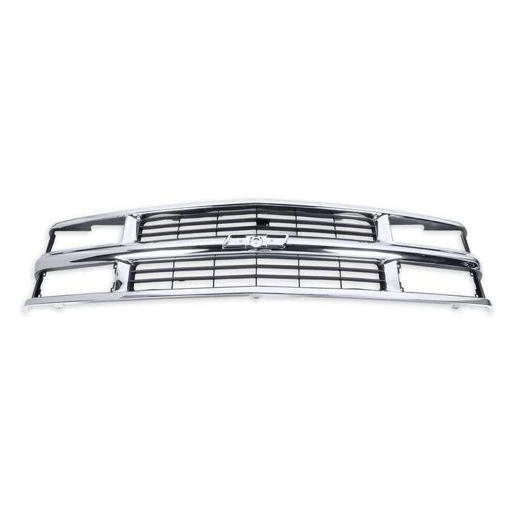 04-488 GMT400 Chevy Grille w/o Sport Package, Chrome/Black, 1994-1998 GMT400 Series (OBS) Pickup w/ Composite Headlights