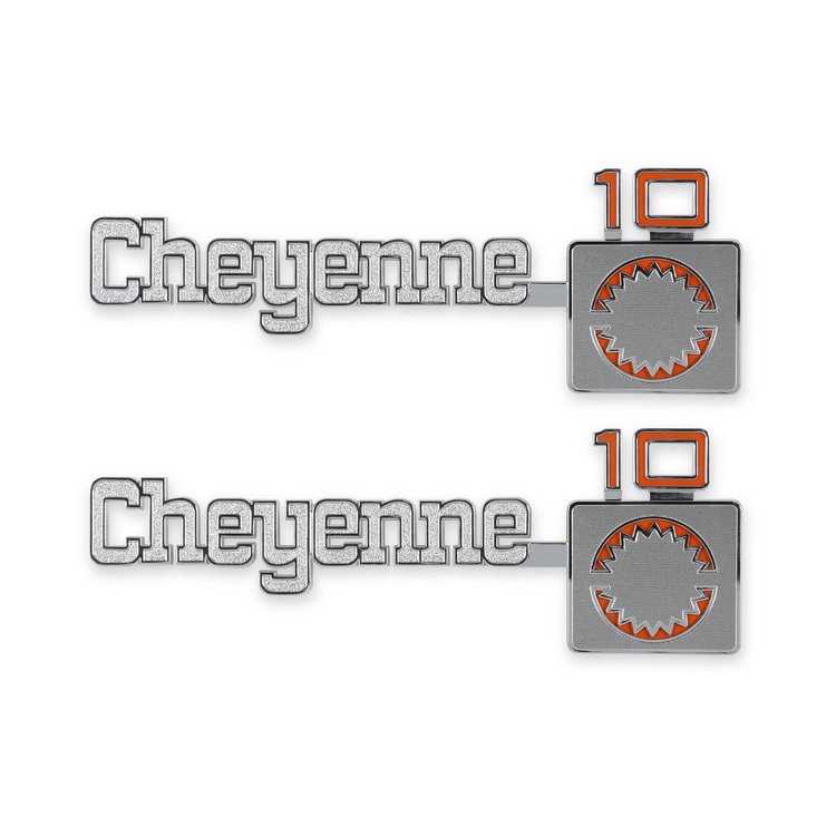 04-539 C/K Fender Badge Pair, Cheyenne 10, 1975-1980 C/K Series Pickup
