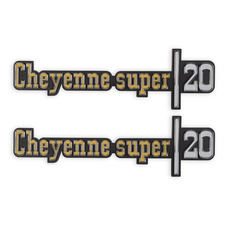 04-542 C/K Fender Badge Pair, Cheyenne Super 20, 1973-1976 C/K Series Pickup