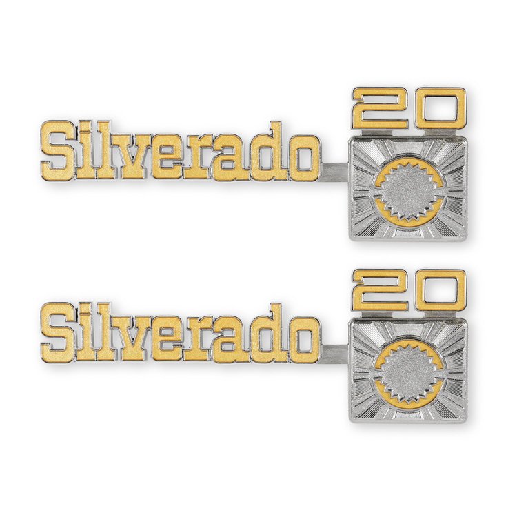 04-545 C/K Fender Badge Pair, Silverado C20, 1975-1980 C/K Series Trucks