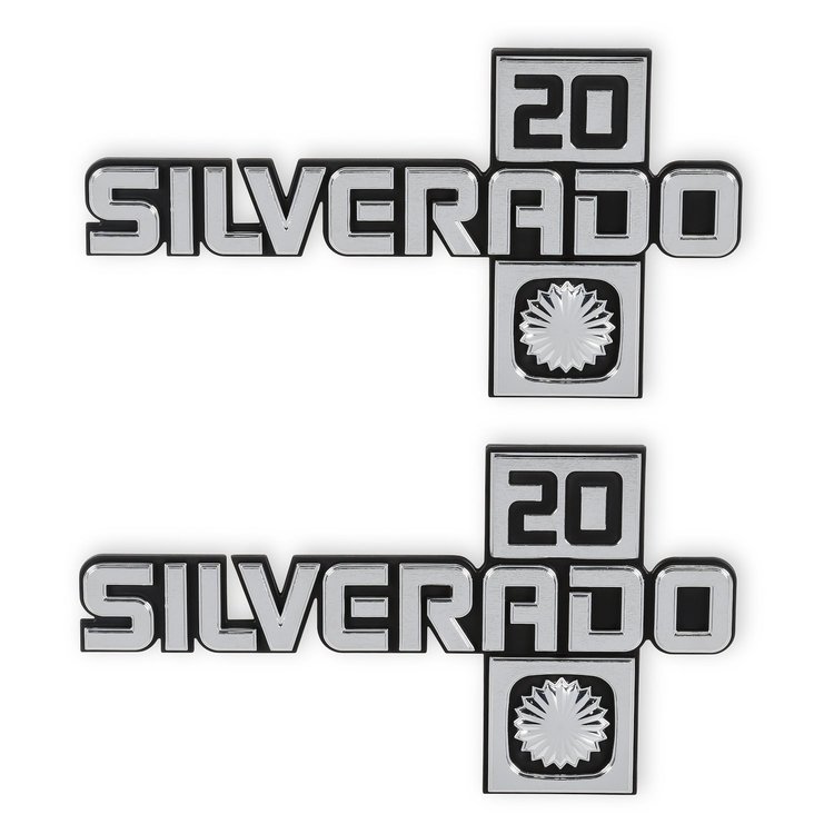 04-553 C/K Fender Badge Pair, Silverado 20, 1981-1988 C/K Series Trucks