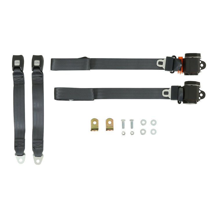 BELTKT6-1BL Seat Belt Kit 1973-1987 Chevy/GMC C/K Series Truck, 3-Point, Bench, Blue, Pair