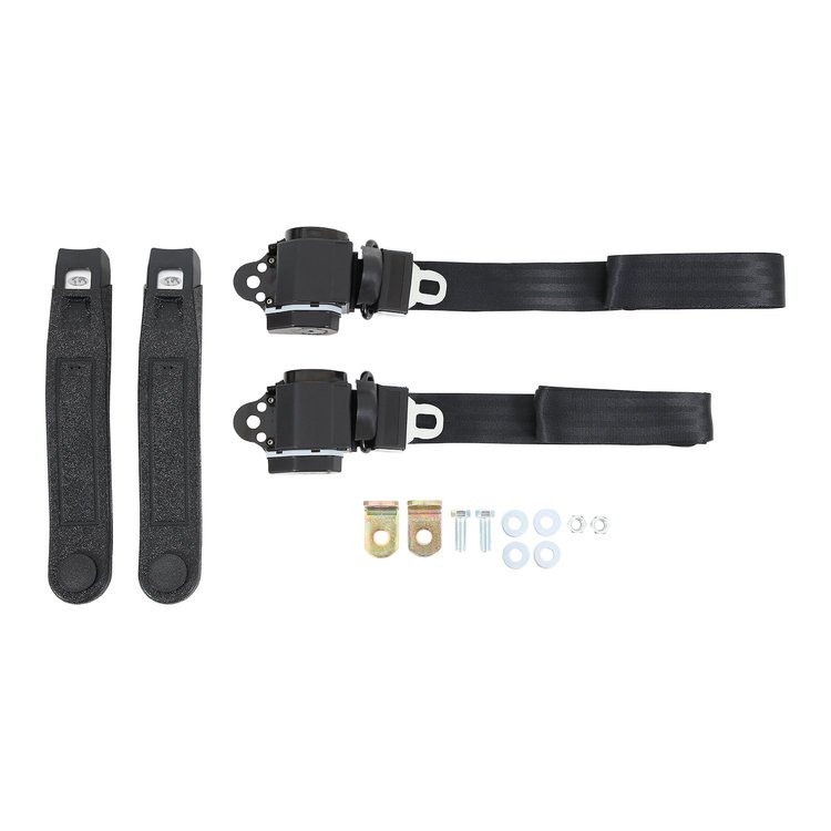 BELTKT6-2BK Seat Belt Kit, 3 Pt, Bucket, 1973-1987 Chevy C10, 1973-1987 GMC C10