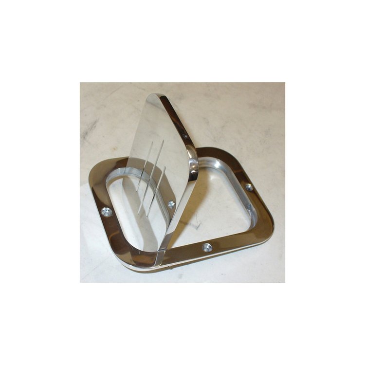 BFDRECTWITH Billet Fuel Door-w/ Ball Milling-Polished-Rectangle, 1947-1987 Chevy/GMC Truck