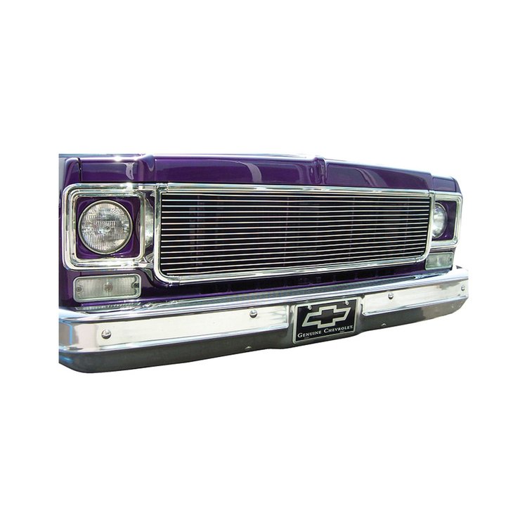 BIL7380 Billet Grille Insert, Brushed Aluminum, 1973-1991 Chevy/GMC C/K Series Trucks, Blazer/Jimmy & Suburban