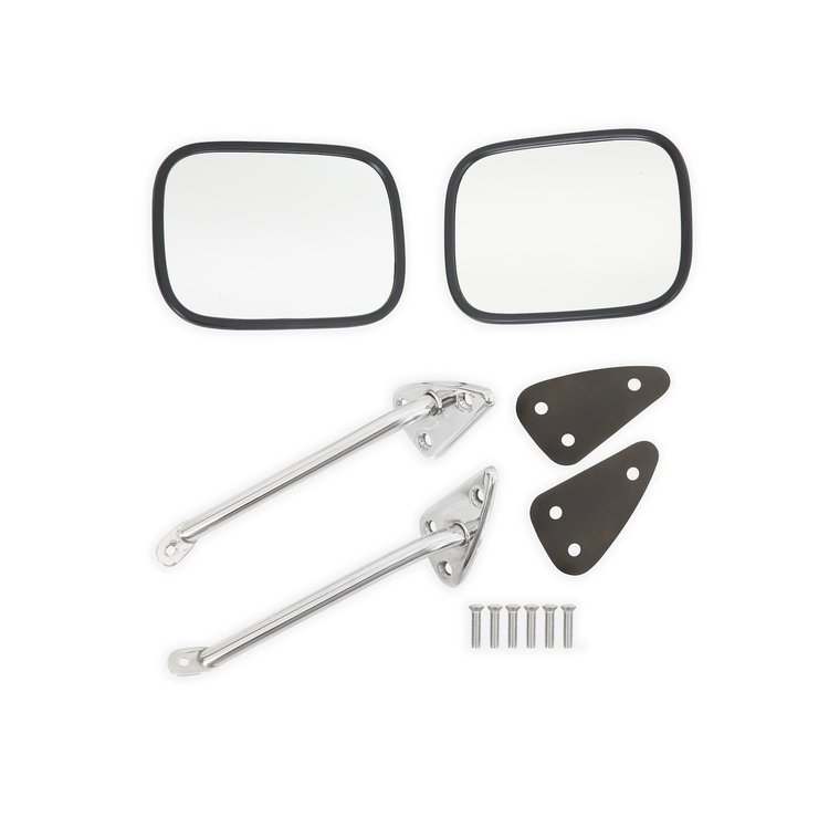 COMS3SC Complete Mirror Set 1960-1966 Chevy/GMC C/K Series Trucks & Suburban, Chrome/Stainless-Rectangle, Pair