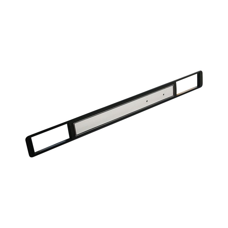 DPM80ACBLKSILVER Dash Pad Molding 1973-1980 Chevy/GMC C/K Series Truck, Blazer/Jimmy & Suburban, With A/C, Black/Silver
