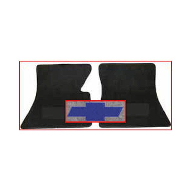 EMF2500-2CHARCOAL Carpet Floormats, Bowtie Logo, Charcoal-Pair, 1960-1970 Chevy C/K Series Truck