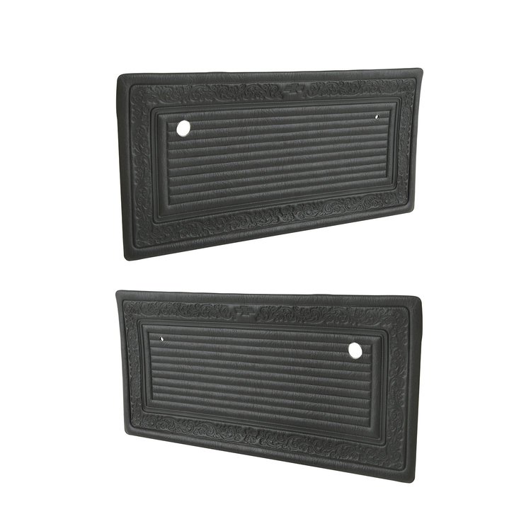 FP26900BLACK Complete Door Panels 1969 Chevy/GMC C/K Series Trucks, Blazer & Suburban, Black, Pair