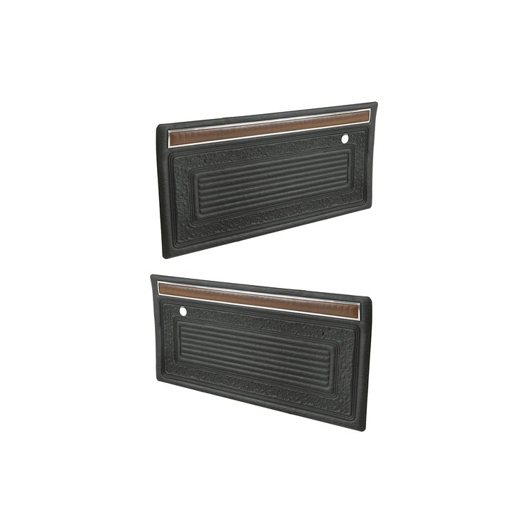 FP27100BLACK Complete Door Panels, Black, Pair, 1970-1971 Chevy/GMC C/K Series Truck, Blazer/Jimmy & Suburban