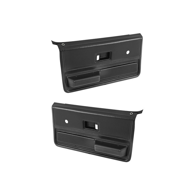 FP76F00BLACK Reproduction Door Panels, Front, Black, Pair, 1973-1976 Chevy/GMC C/K Series Trucks, Blazer/Jimmy & Suburban