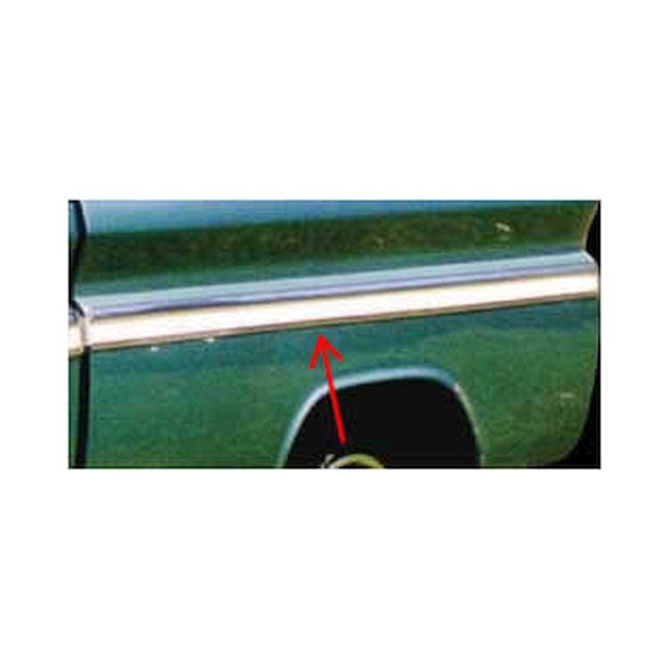 FSM0900 Bedside Molding 1962-1966 Chevy/GMC C/K Series Fleetside Truck, Upper, Fleetside, Longbed, Left/Right, Each