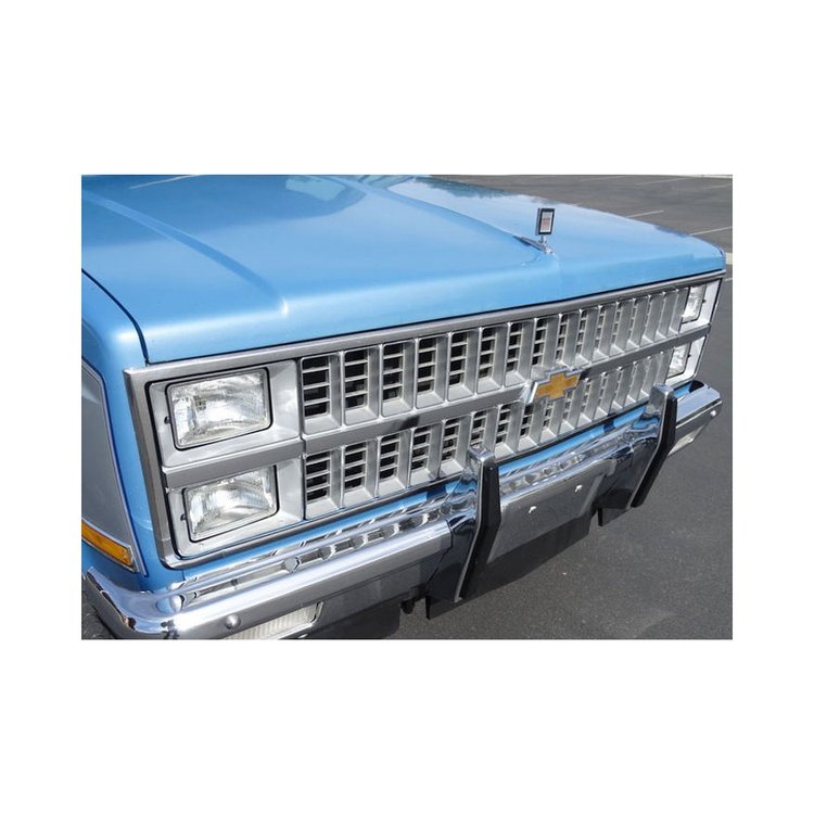 GRO82CC Grille, Chrome/Gray, Dual Headlights, 1981-1982 Chevy C/K Series Truck, Blazer & Suburban