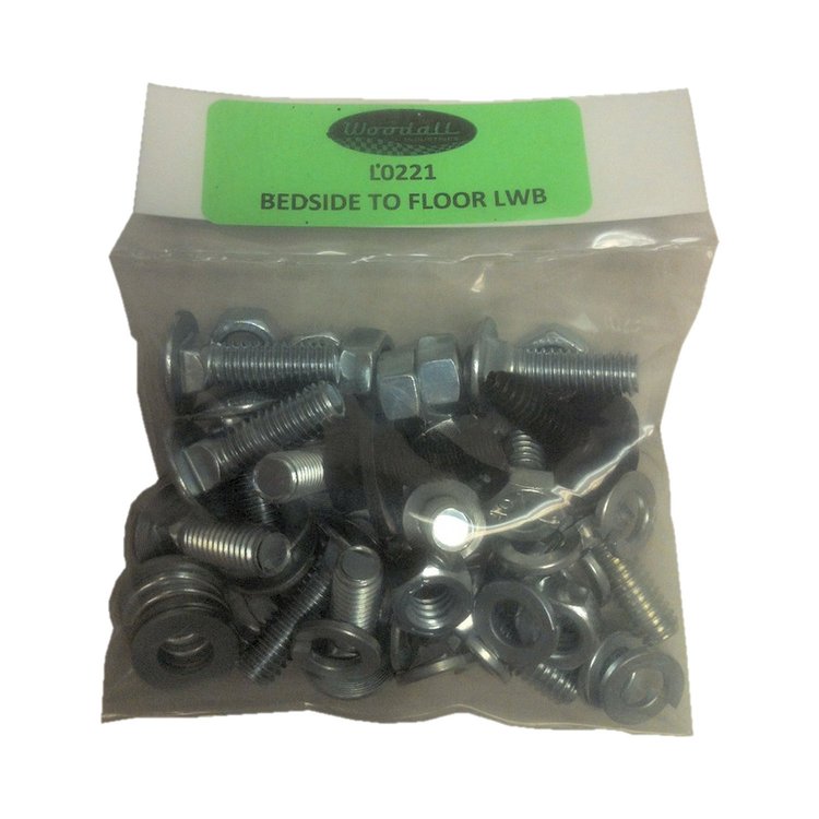 L0221-67 Bedside To Floor Bolt Kit-Longbed-57-Pieces-Left/Right, 1967-1972 Chevy/GMC C/K Series Fleetside Longbed Trucks