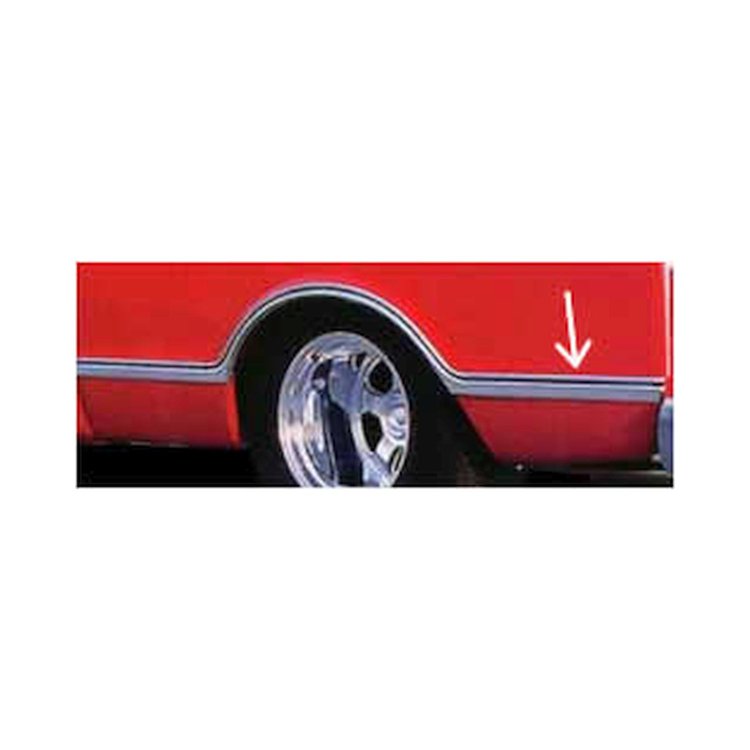 LSML05L Bedside Molding, Rear Of Wheel, Longbed/Fleetside, Left, 1967-1968 Chevy/GMC C/K Series Truck