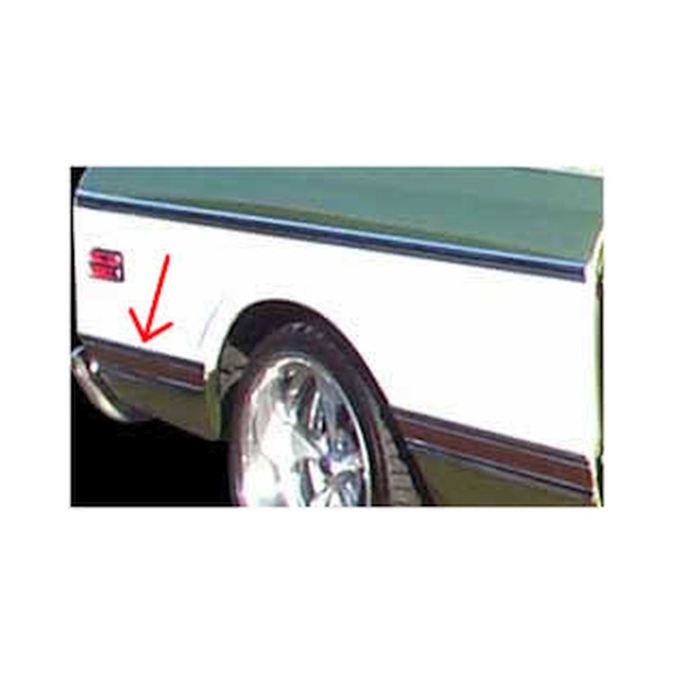 MFBS92R Bedside Molding-Lower-Rear-Shortbed-Right-Black, 1969-1972 Chevy/GMC C/K Series Fleetside Truck