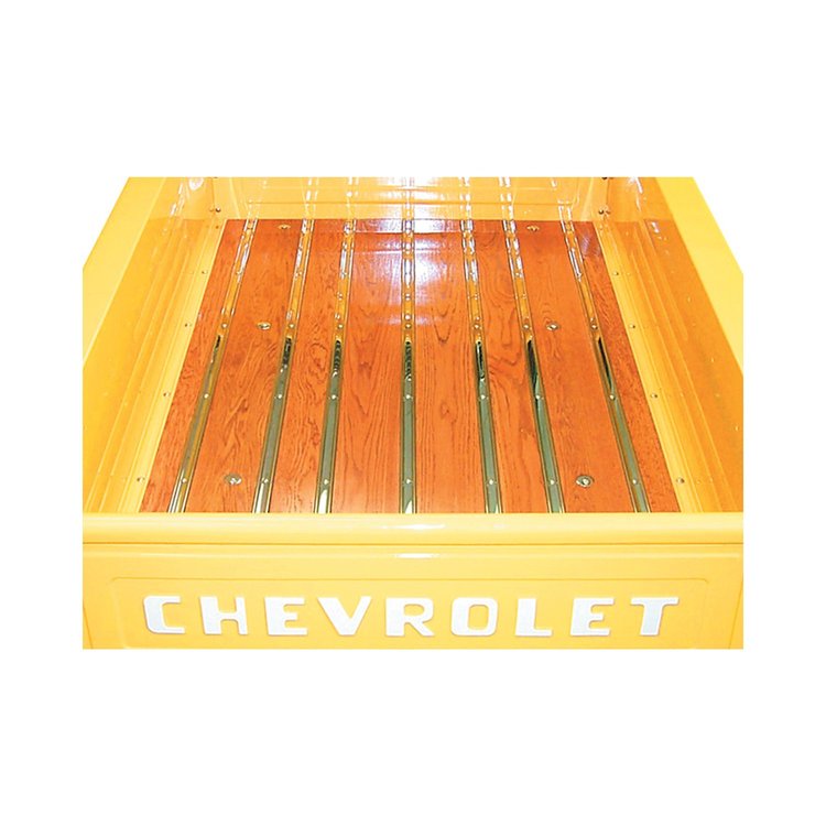 OWK59SS-2 Deluxe Oak Bed wood Kit, Shortbed/Stepside, Pol SS, 1955-1959 Chevy/GMC Truck