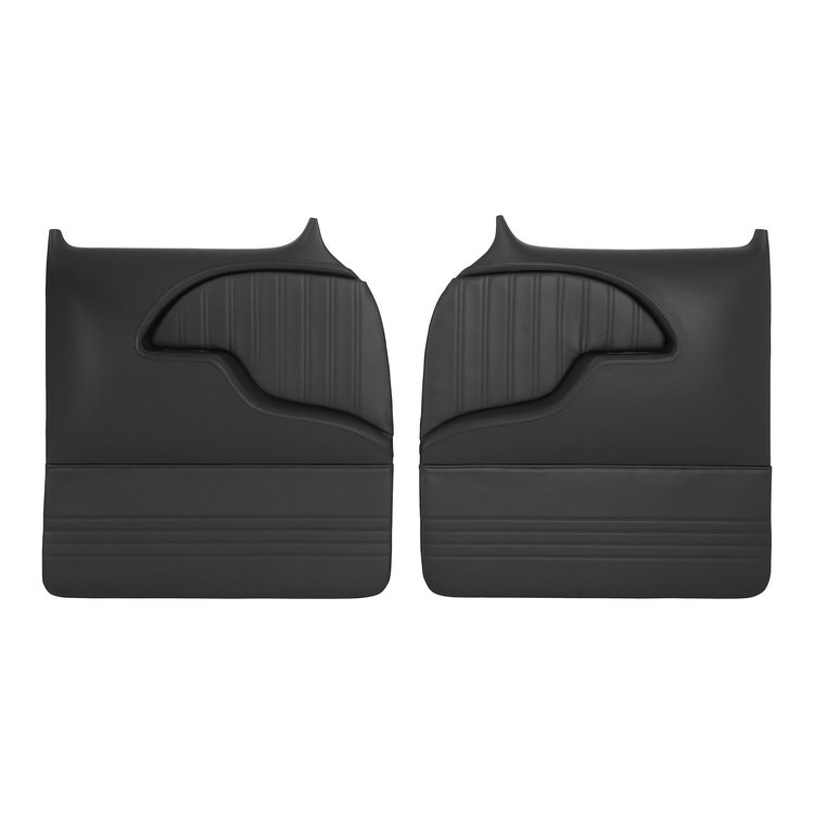 QDP059MBLACK Custom Sport Door Panels, Black/Black Stitching, Pair, 1955-1959 Chevy Truck, 1955-1959 GMC Truck