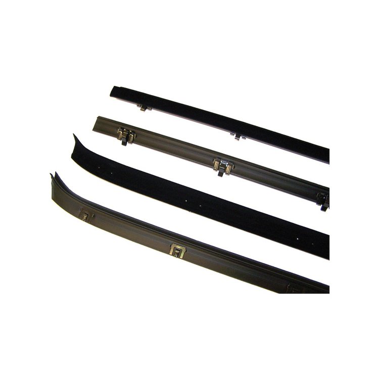 REP0087 Window Felt Set 1981-1987 Chevy/GMC C/K Series Truck, Blazer/Jimmy & Suburban, Front Door Windows, 4-Pieces, Black