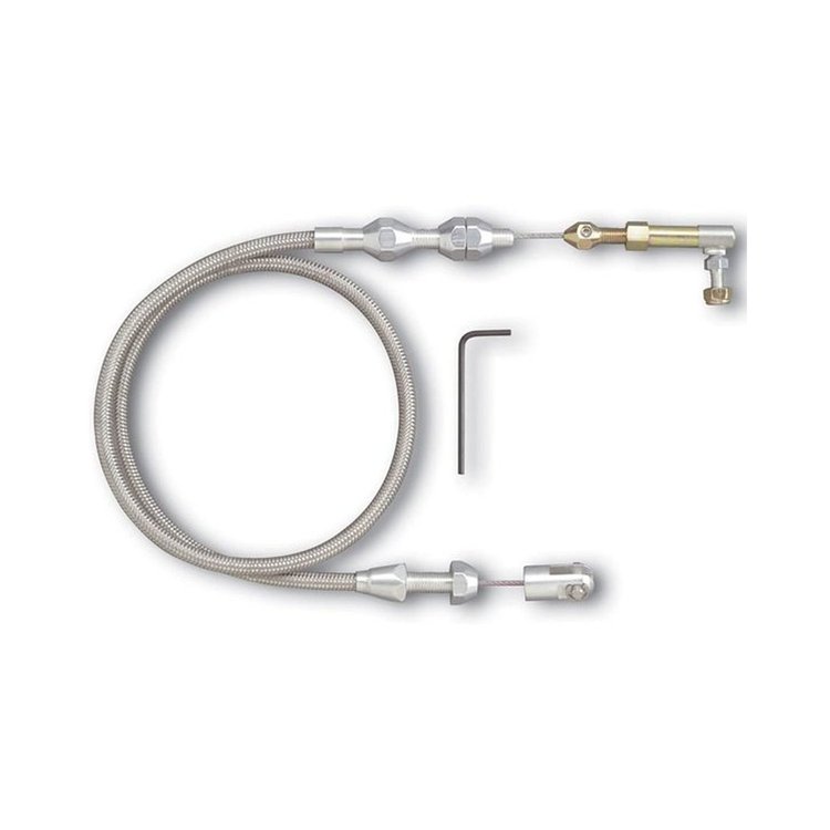 TCAU024STAINLESS Lokar Universal Throttle Cable Assembly-24-inch, 1947-1987 Chevy/GMC Truck