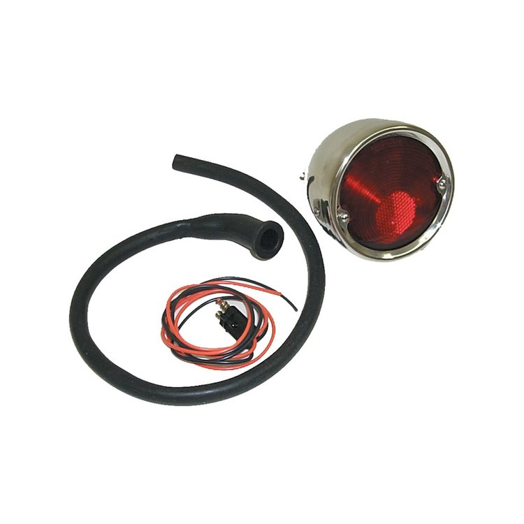 TLC590P Taillamp Assemblies 1955-1959 Chevy/GMC Truck - Stepside, Stainless, Red, Pair