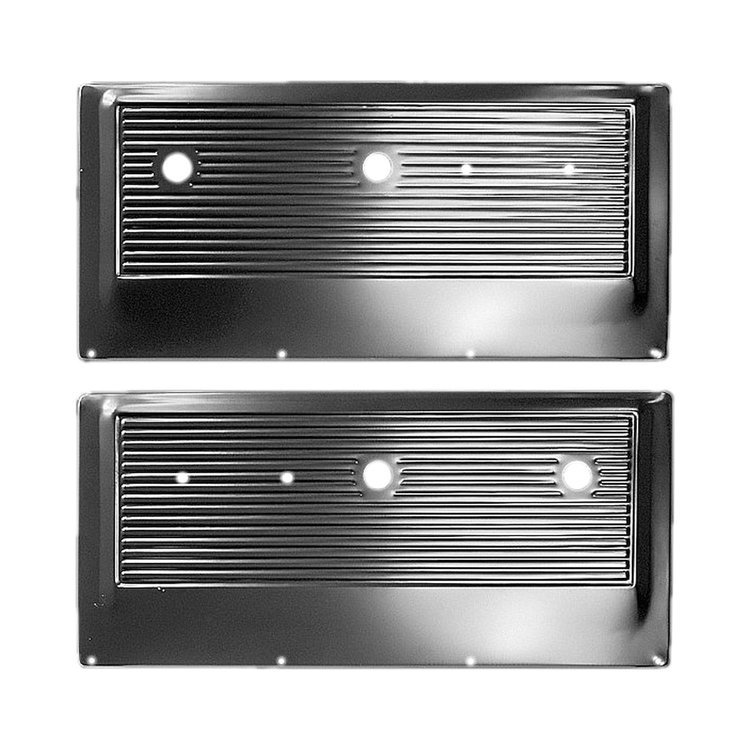 U2003-67 Replacement Door Panels, Standard, Black Metal, Pair, 1967-1971 Chevy/GMC C/K Series Truck, Blazer/Jimmy & Suburban