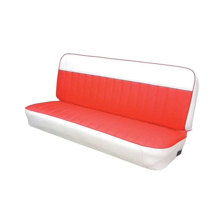 UP66V00RED Two Tone Seat Cover 1960-1966 Chevy/GMC C/K Series Truck, Bench, Red/White