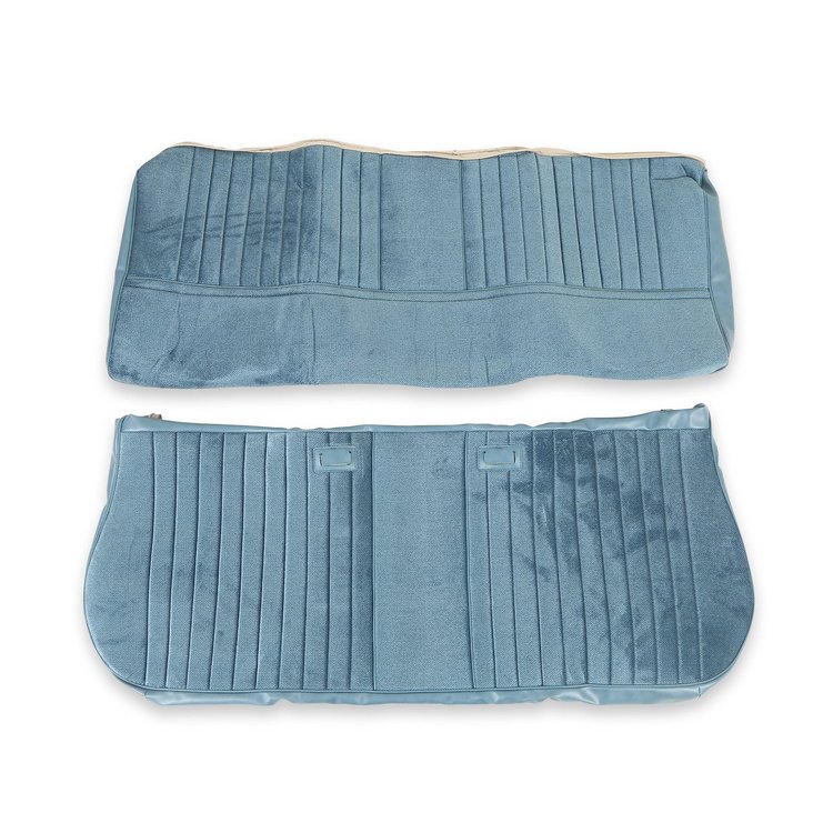 UP87C01MEDBLUE Seat Cover-Front Bench-Med Blue Vinyl/Blue Velour, 1981-1987 Chevy/GMC C/K Series Truck, Blazer/Jimmy & Suburban