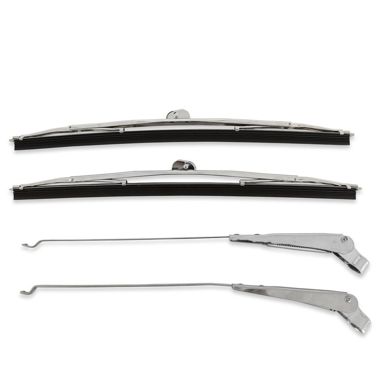 WAS7253 Wiper Arm/Blade Set 1947-1953 Chevy/GMC Truck, Stainless, Pair