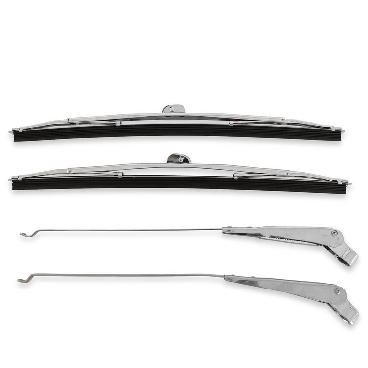 WAS7259 Wiper Arm/Blade Set 1955-1959 Chevy/GMC Truck, Stainless, Pair
