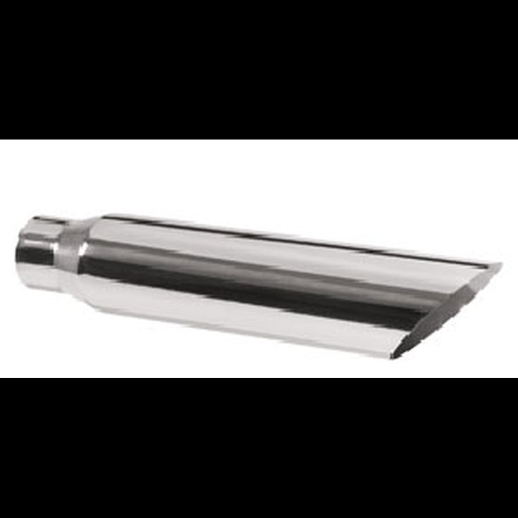 Exhaust Tip 15° Angle Cut Rolled Edge