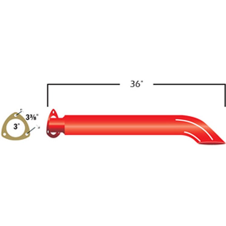 Header Muffler with Gasket 3" Collector Flange/Turn Down Outlet